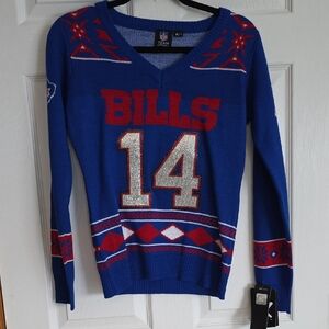 NFL Team Apparel Blue Sweater with Red Accents